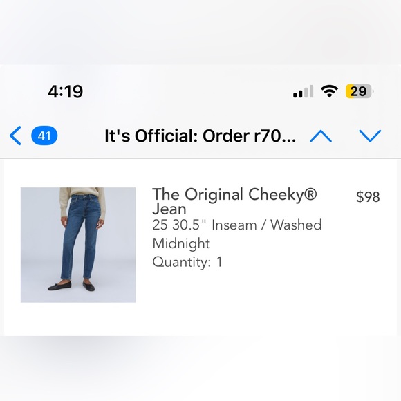 Everlane The Original Cheeky Jean Size 25 Tall Washed Midnight - Picture 8 of 8